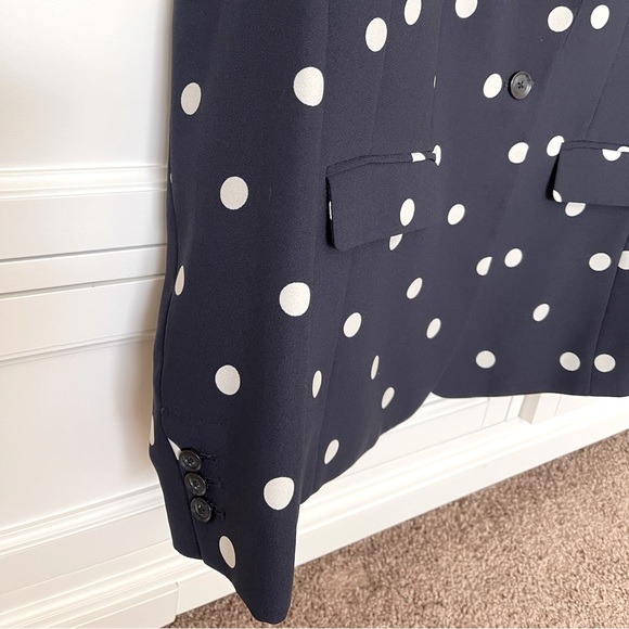 Banana Republic Navy Blue White Polka Dot Blazer (size 8) - Picture 3 of 8
